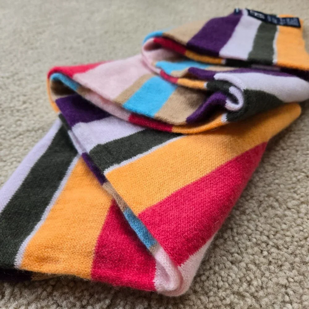 Colorful striped cashmere scarf Hilfiger